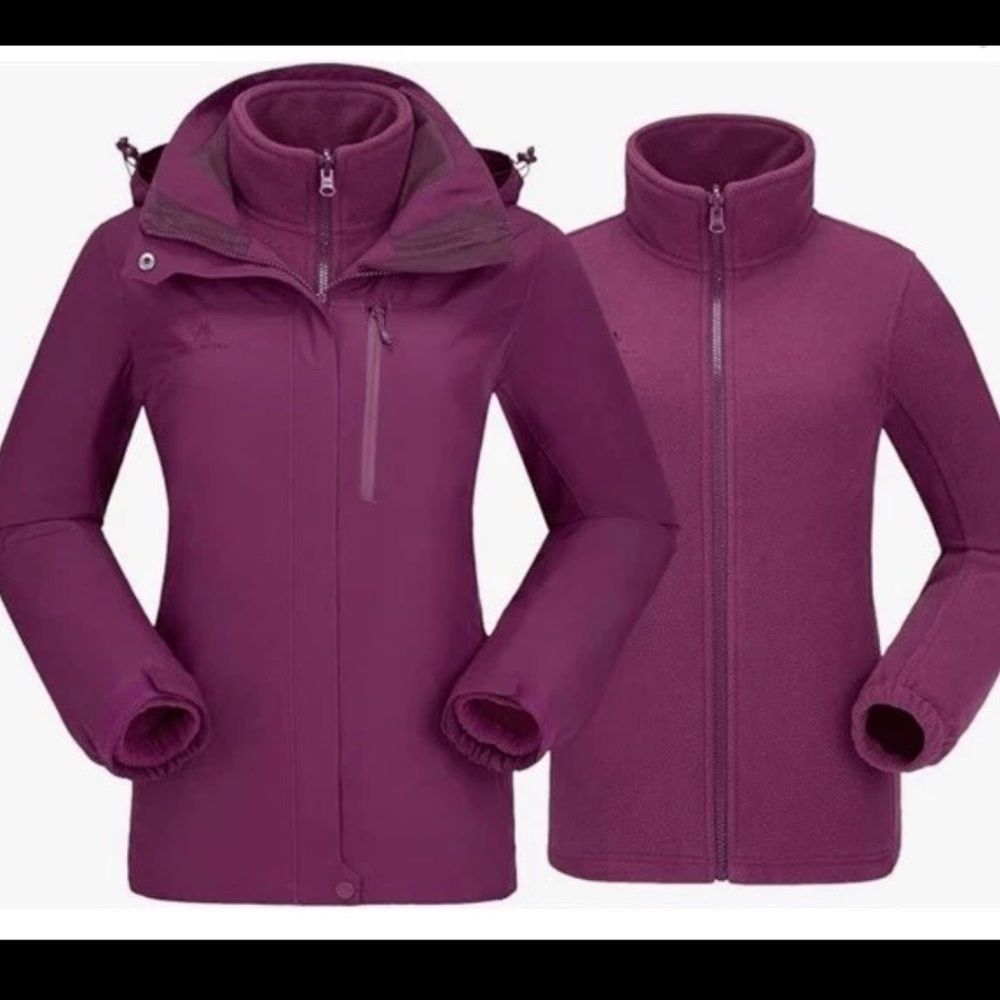 CAMEL CROWN Waterproof Hooded Ski Jacket Windbreaker Womens XXXL